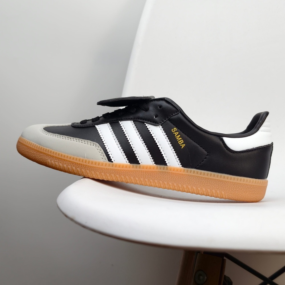 adidas Black White Gum Samba Classic Leather Sneakers